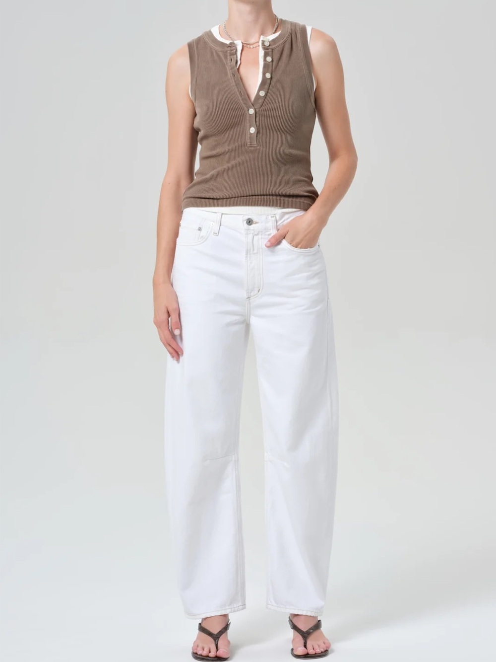 Citizens of Humanity Miro Relaxed Barrel Jeans Soft White Size 28